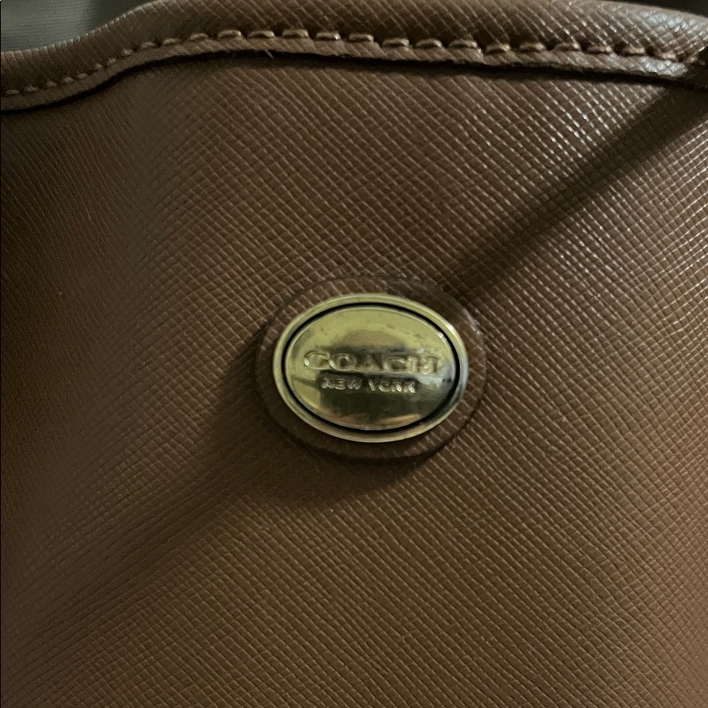 Coach Payton Chestnut Brown Leather Tote with Gold Accents - Picture 2 of 16